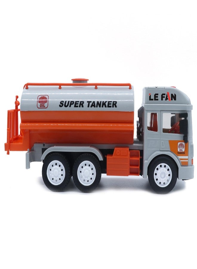 Lefan Super Oil Tanker Truck Toy Pull Back Tanker Truck Toy with Light and Sound Unbreakable Super Tanker Truck Friction Powered Vehicle Toys for Kids Ideal Gift for Kids-Multicolor - Image 5